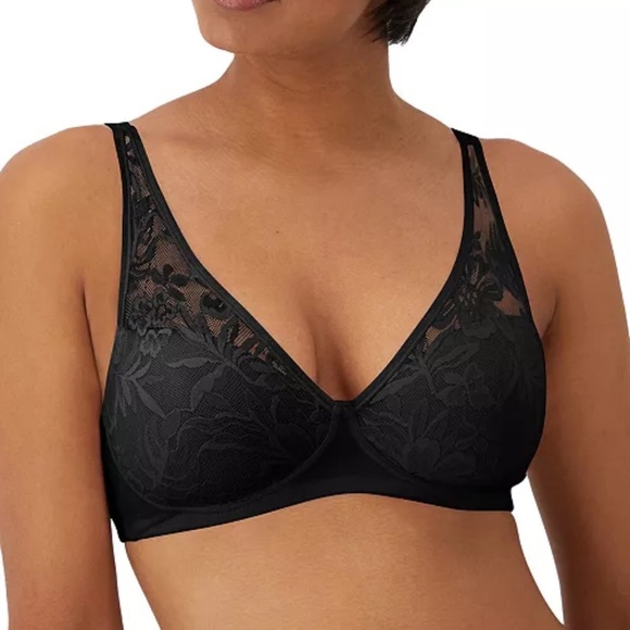 Bali Breathe Wireless T-Shirt Bra DF7594 Black XL NWT - Picture 1 of 3